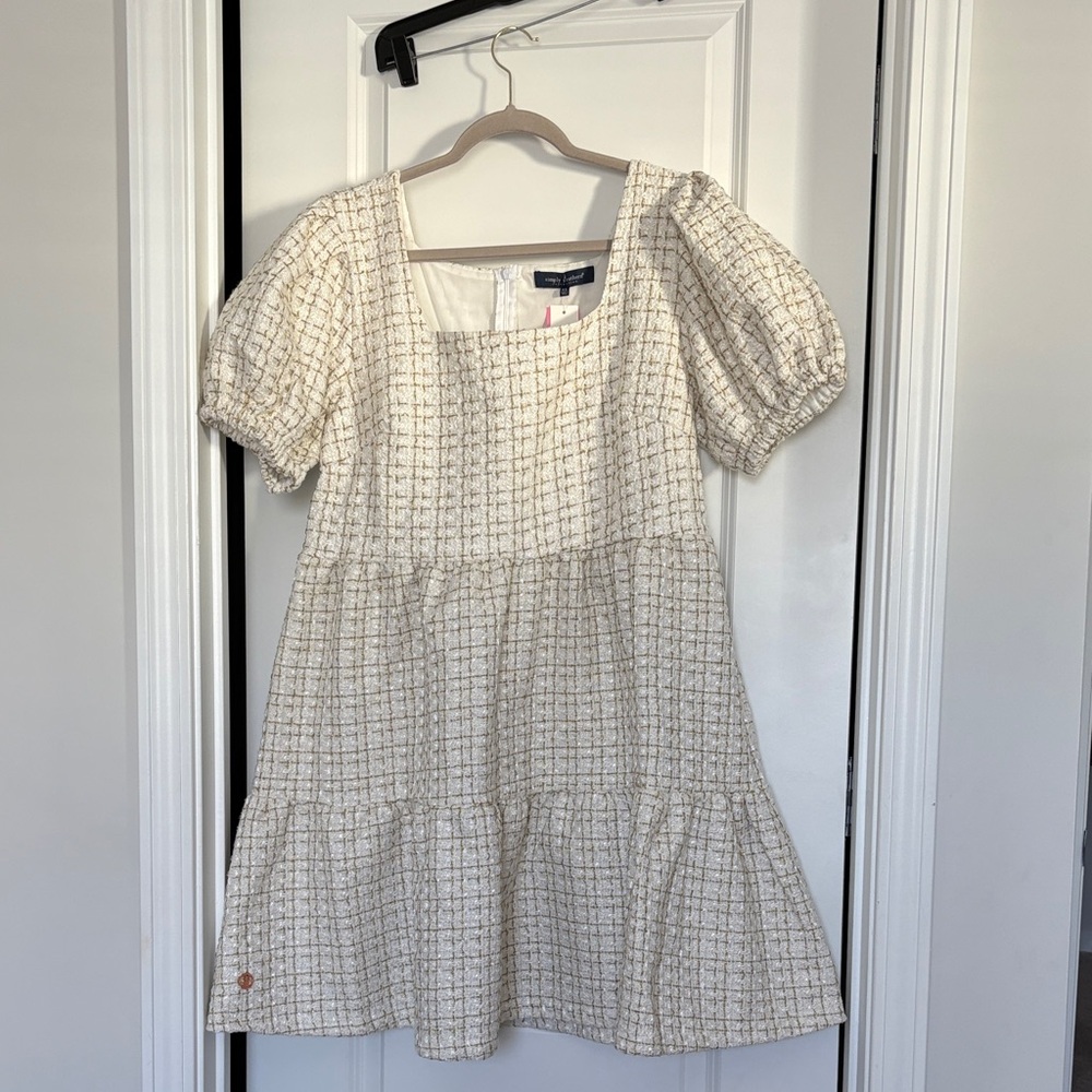 Simply Southern Cream Plaid Mini Dress